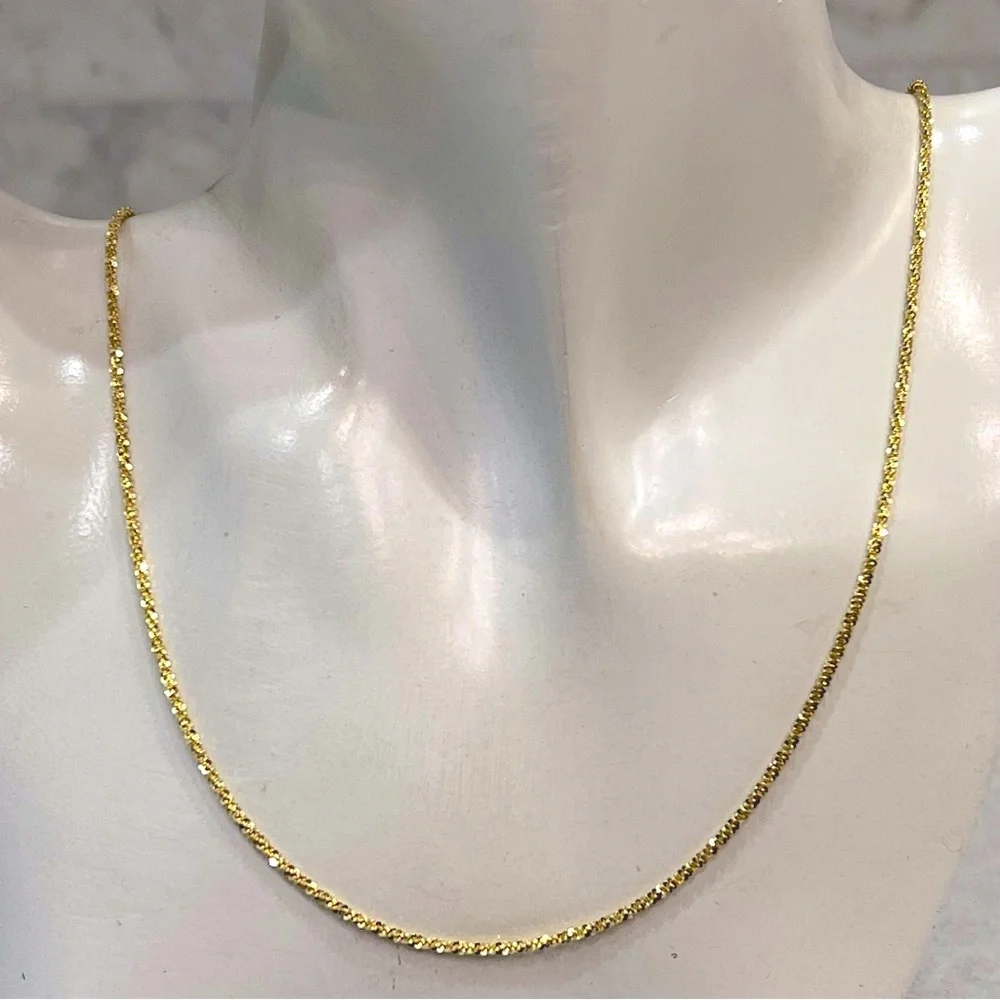 14K YG Sterling Silver 24” Italian Sparkle Chain